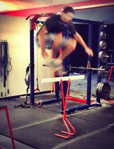 Scissor hurdle in action