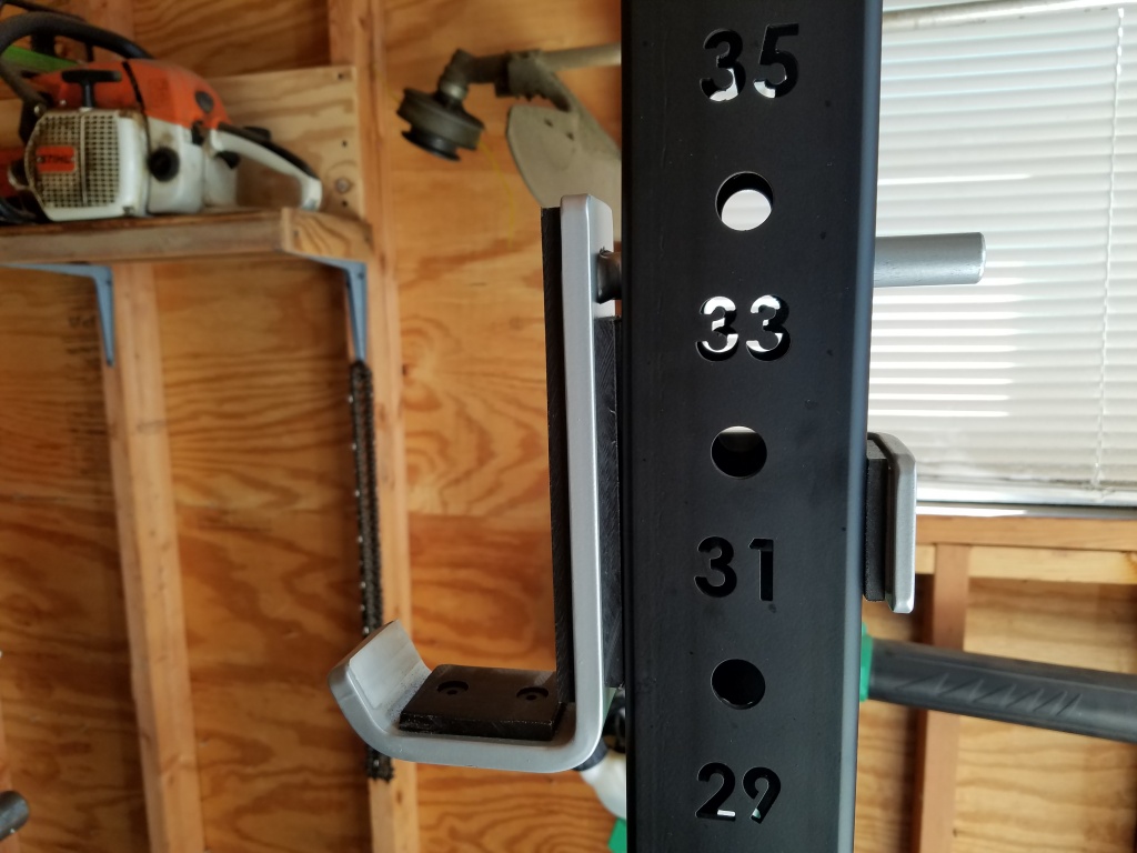 laser cut, numbered hole uprights on custom made power rack