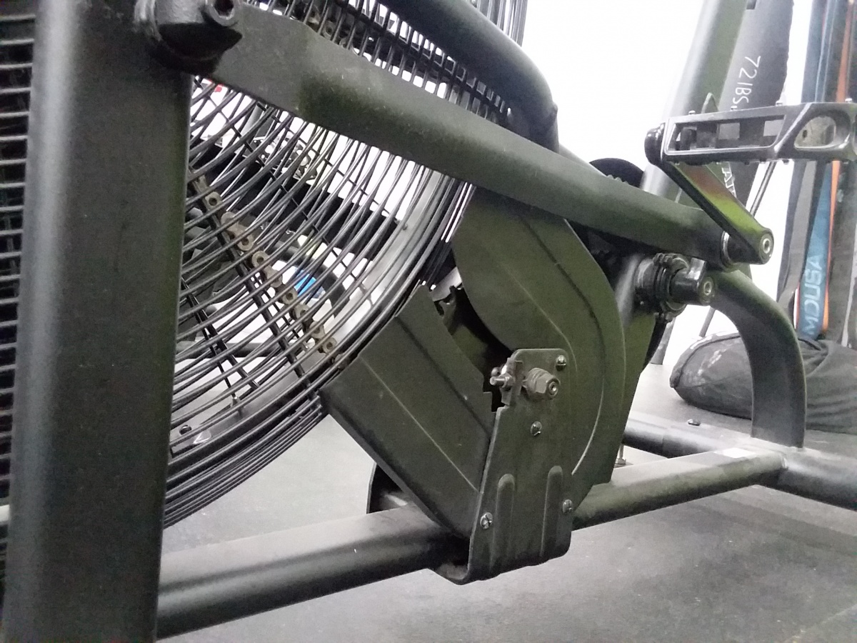 Close up look at frame construction on the Assault Airbike