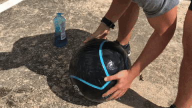 Fringe Immortal Wall Ball grippy when wet with sweat or water