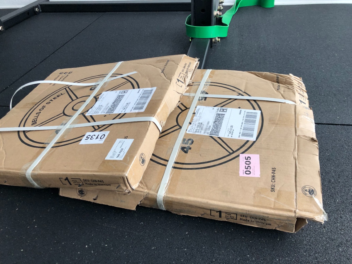 olympic weight plates shipping box