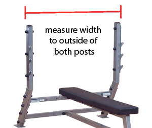 bench press rack width