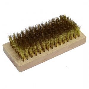 brass hand brush to clean the rust off weight plates