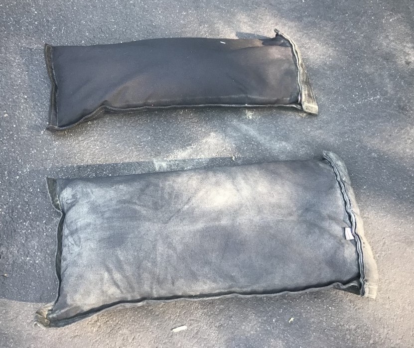 Sandbag filler bags with double velcro closures that will not leak