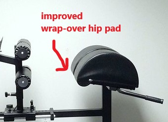 Improved wrap-over design of the hip padding on this GHD