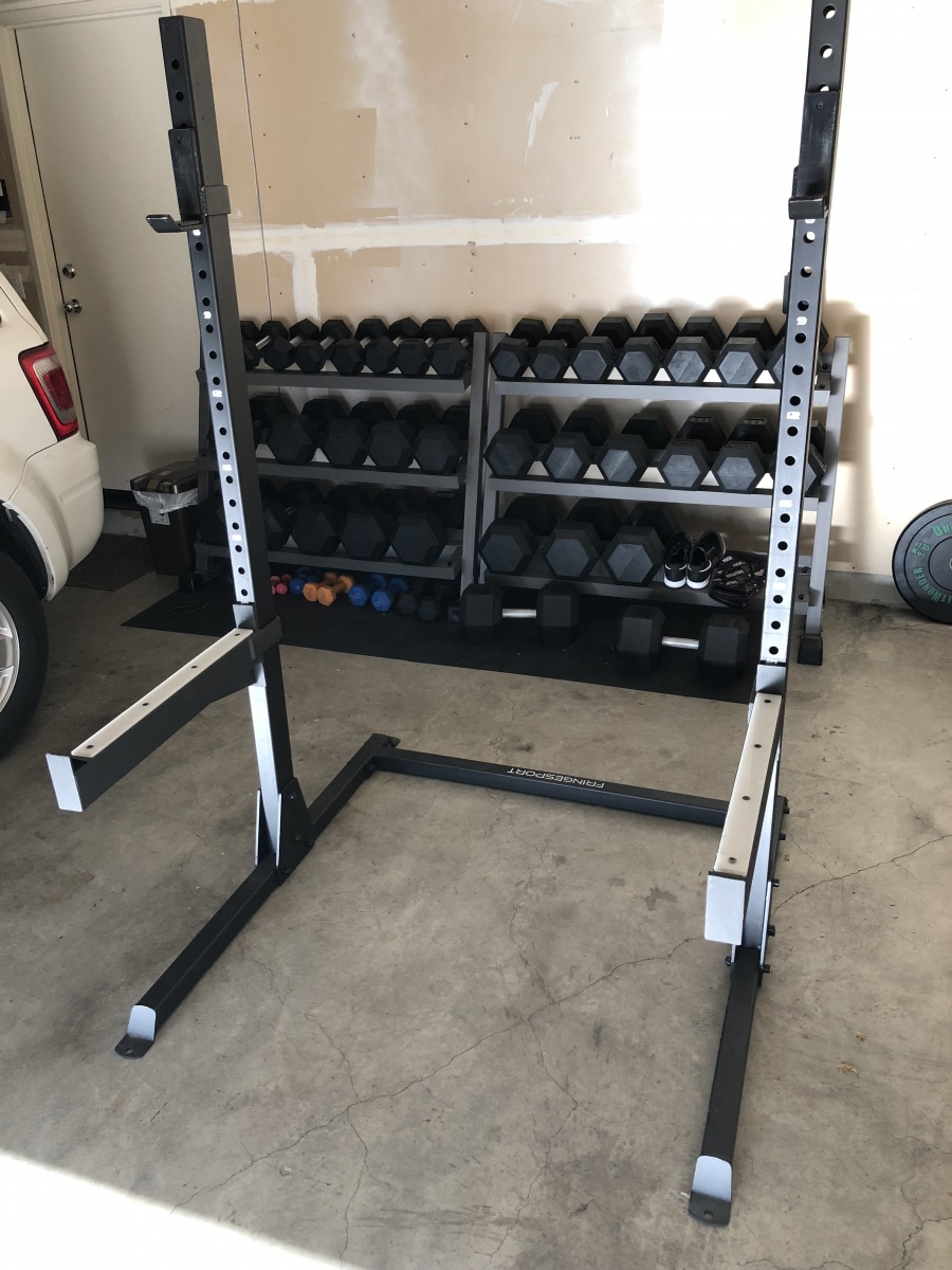 FringeSport commercial squat rack with 1000lb weight limit