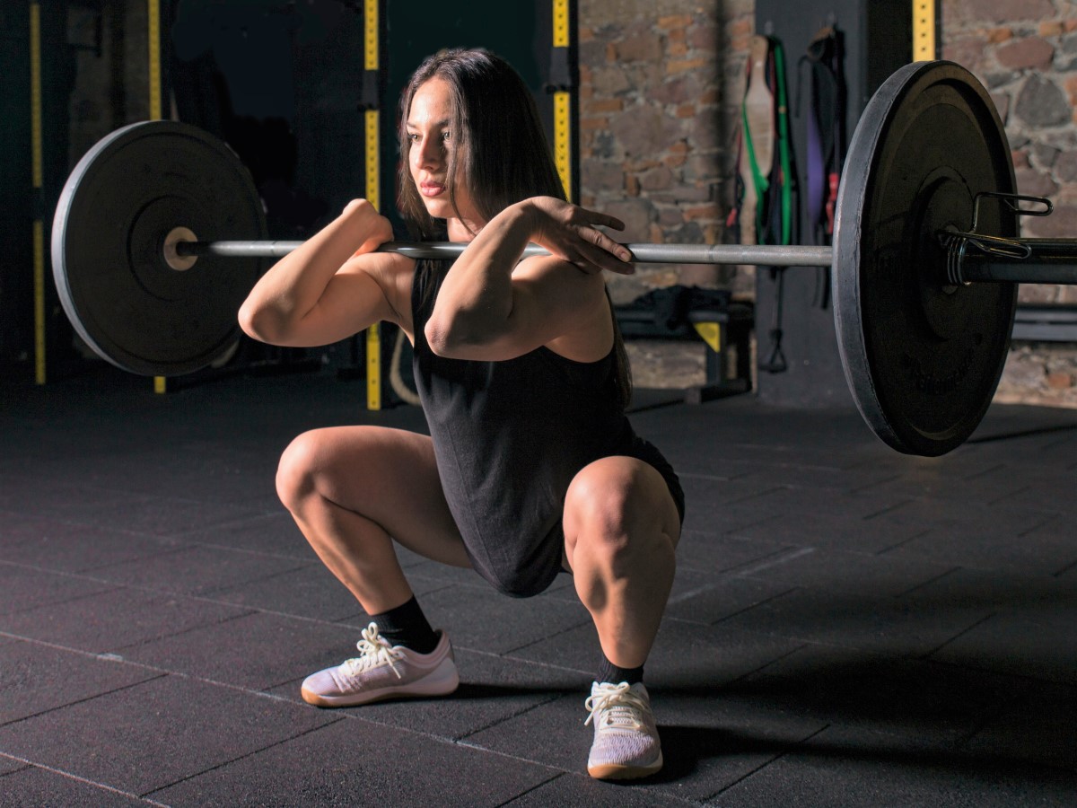 front squats outside a power rack