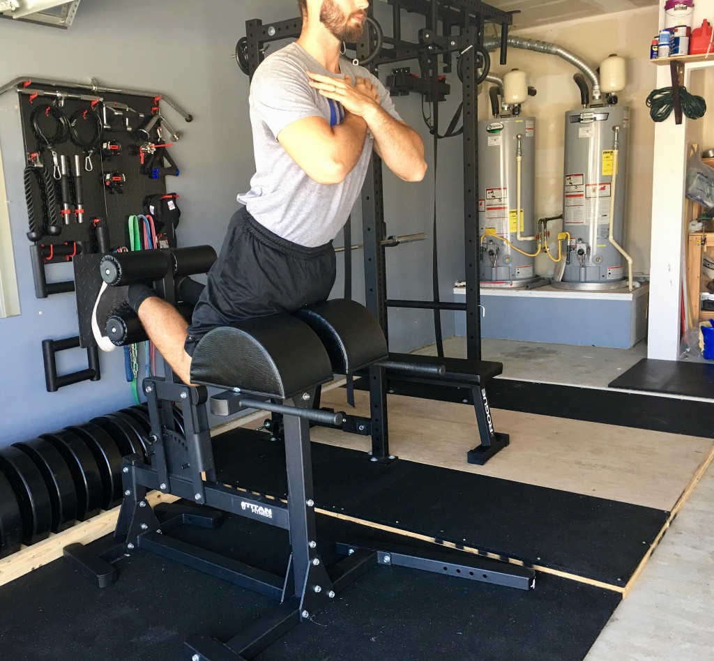 Glute ham raises example on the Titan GHD