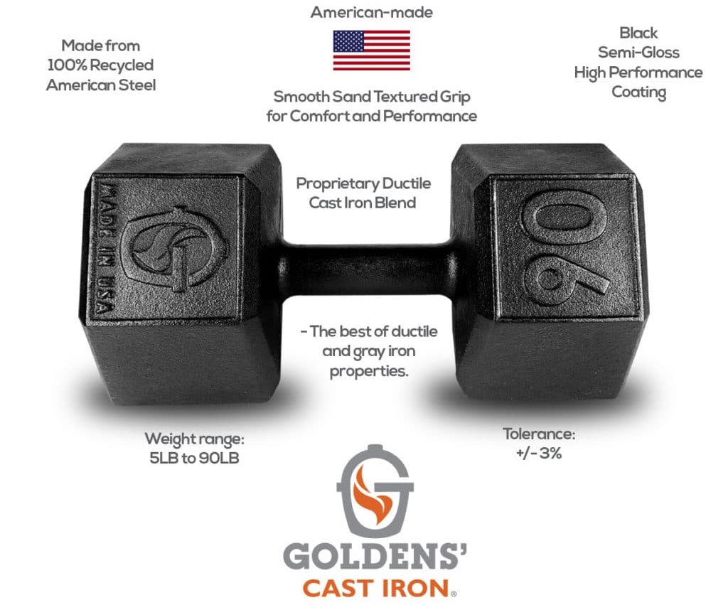 USA made cast iron dumbbell