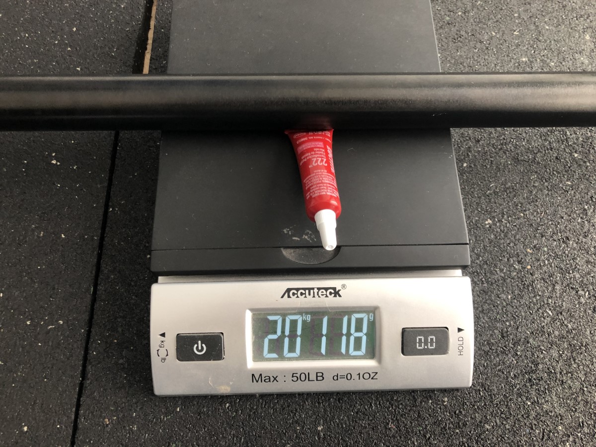 Ironmaster OB 86 bar actual weight on scale