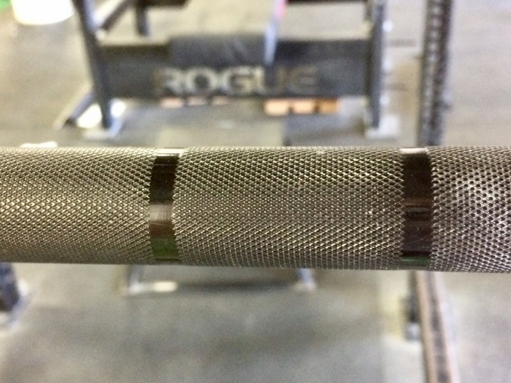 Slightly worn black zinc coated shaft of the Rogue Bella Bar