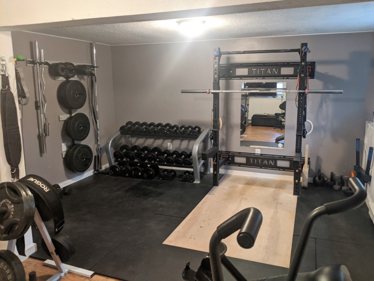 folding squat rack basement gym