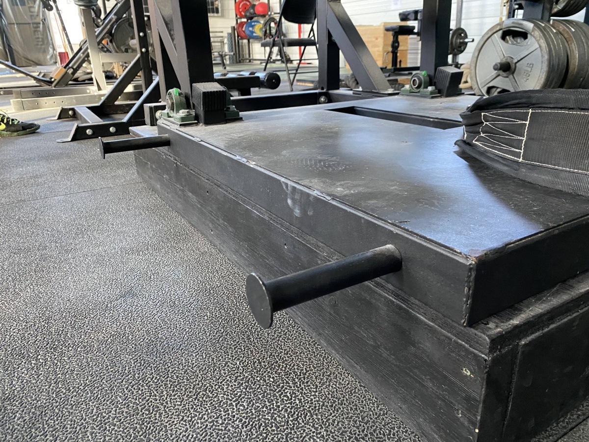 elevated platform to fix belt squat machine range of motion issue