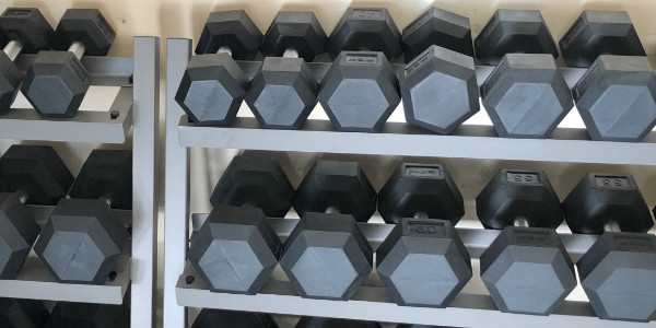 rubber hex dumbbells