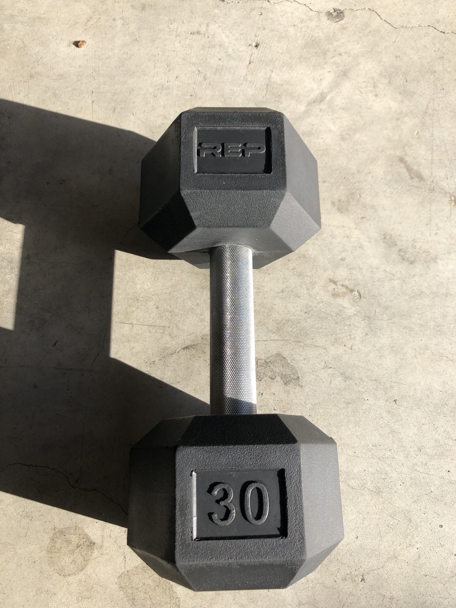 Rep single rubber hex dumbbell