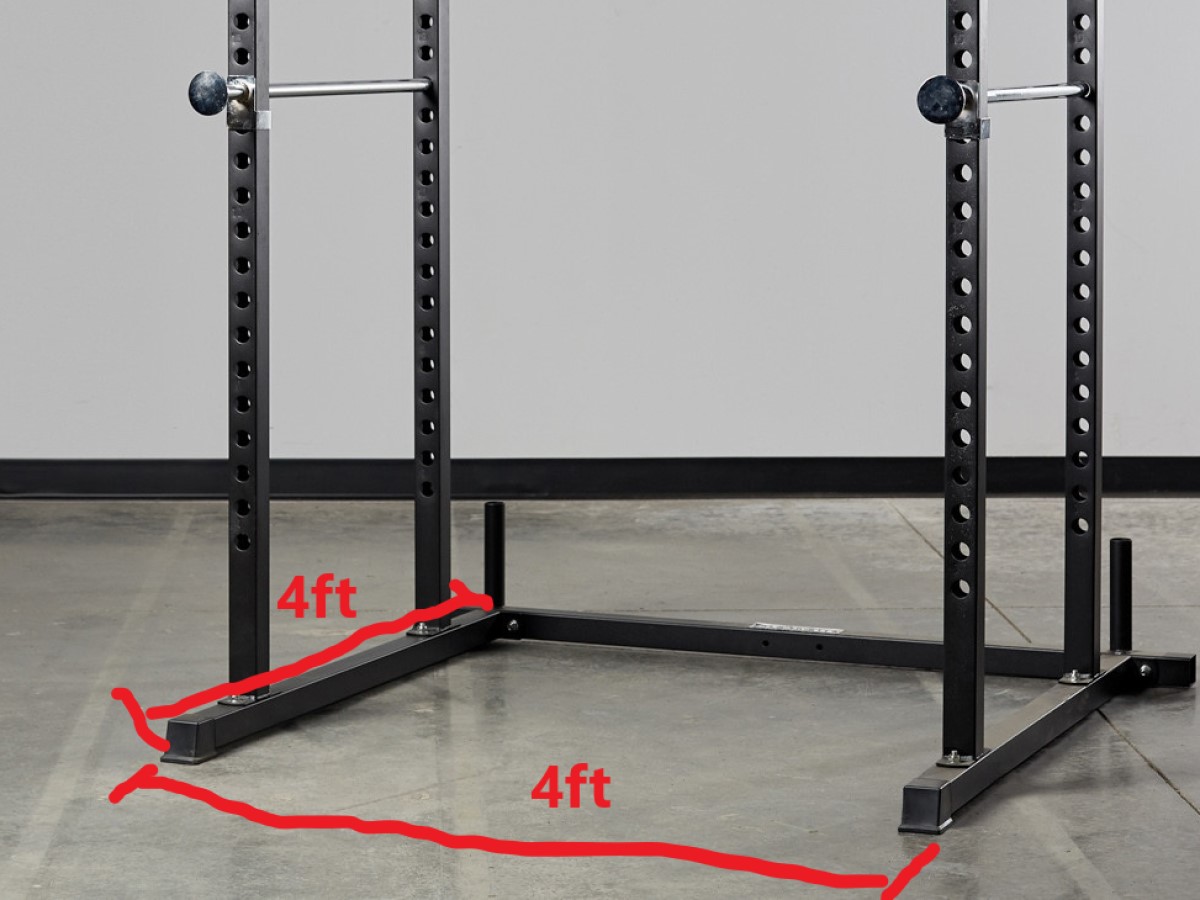 squat rack dimensions