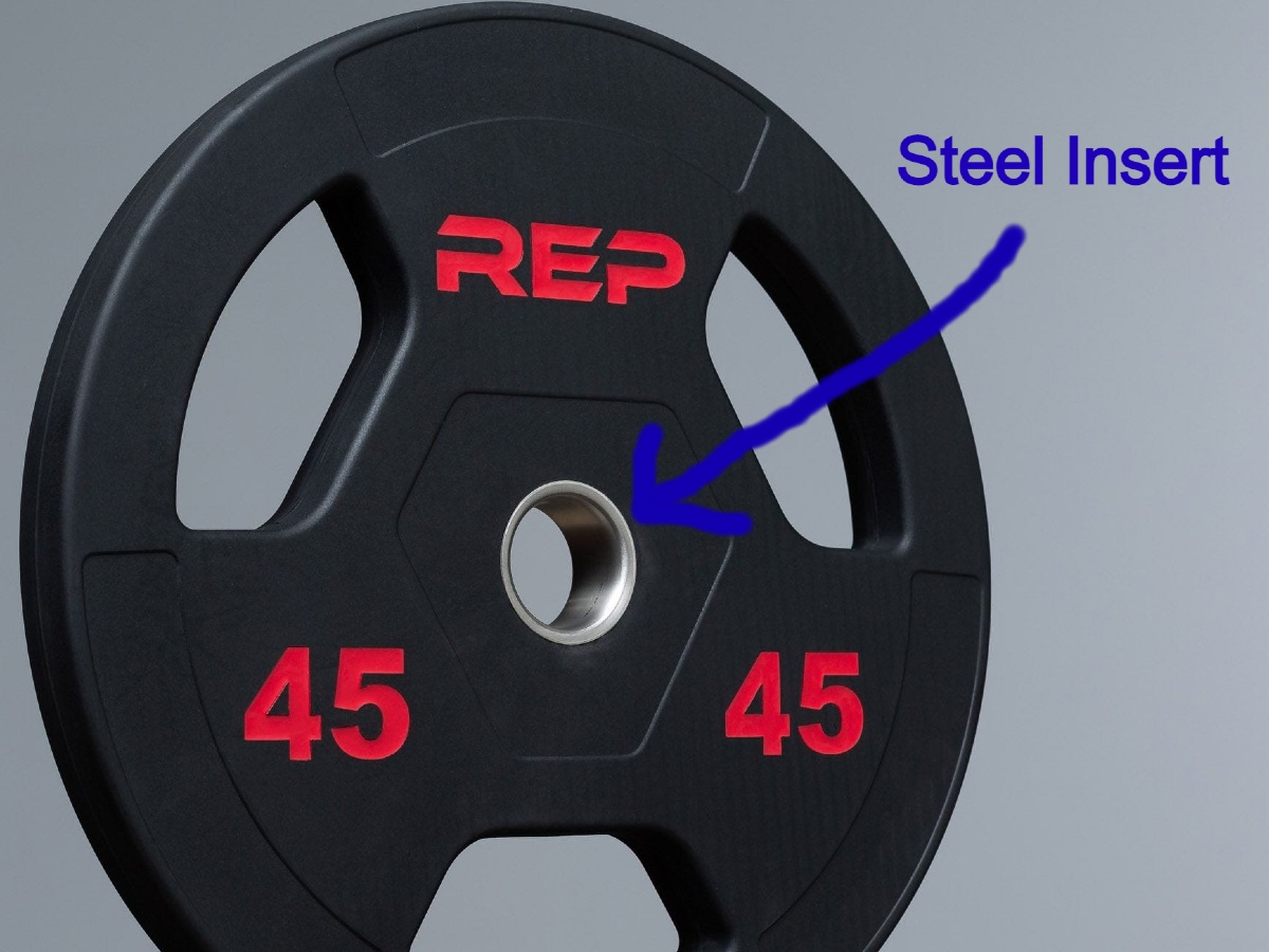 steel insert on weight plate