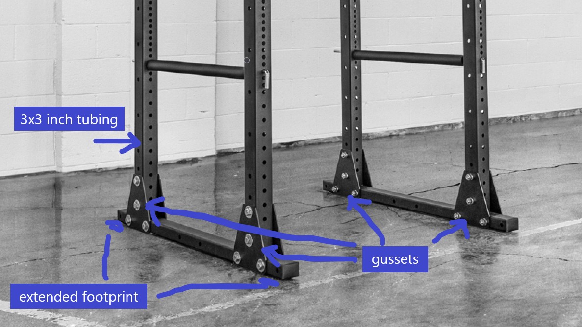 freestanding power rack stability features