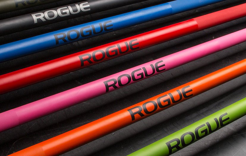 A lineup of Rogue's Cerakote colors for their bars