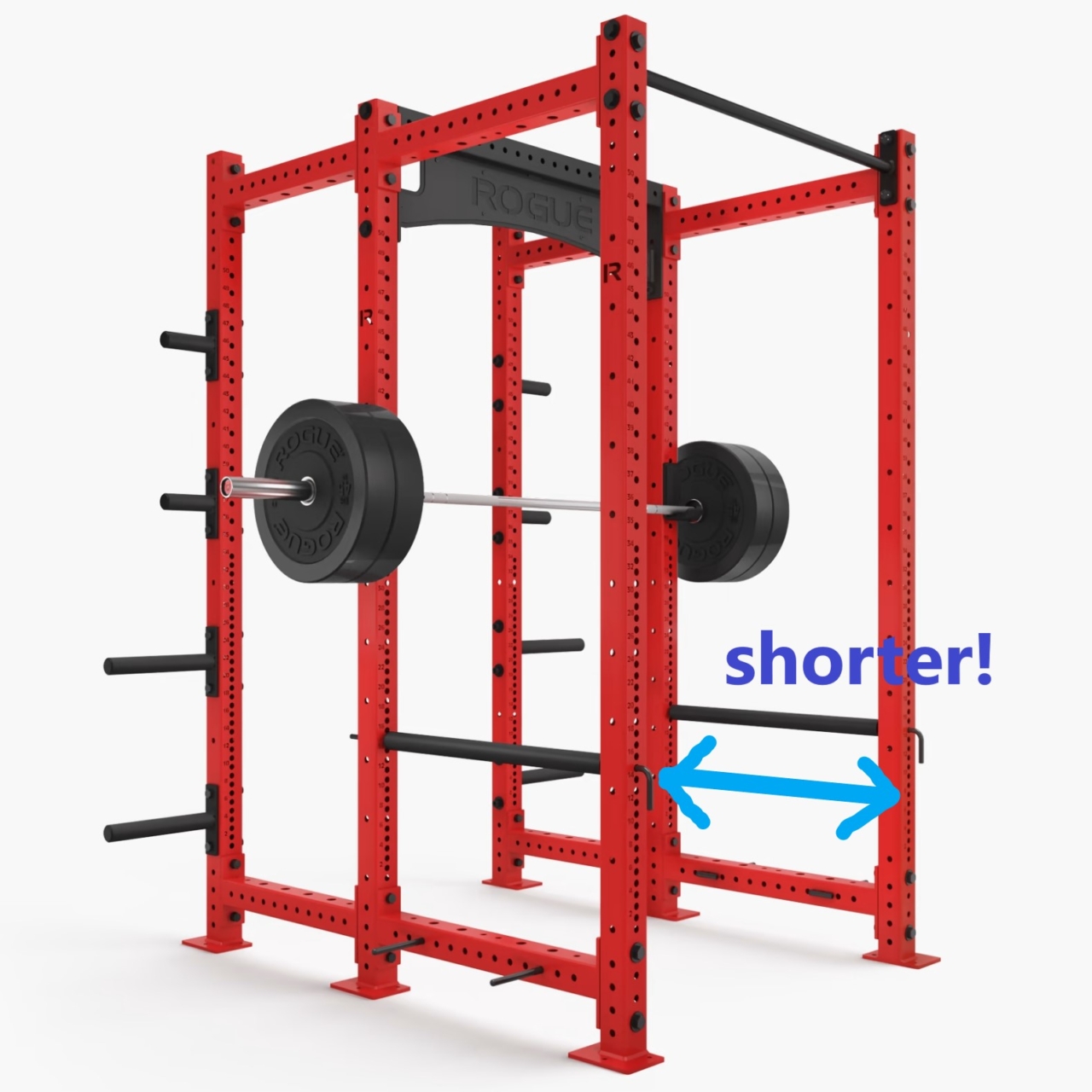 Rogue 590C power rack with shorter inside length