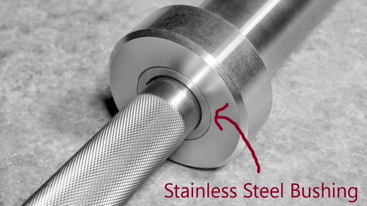 stainless steel bushings on a powerlifting bar