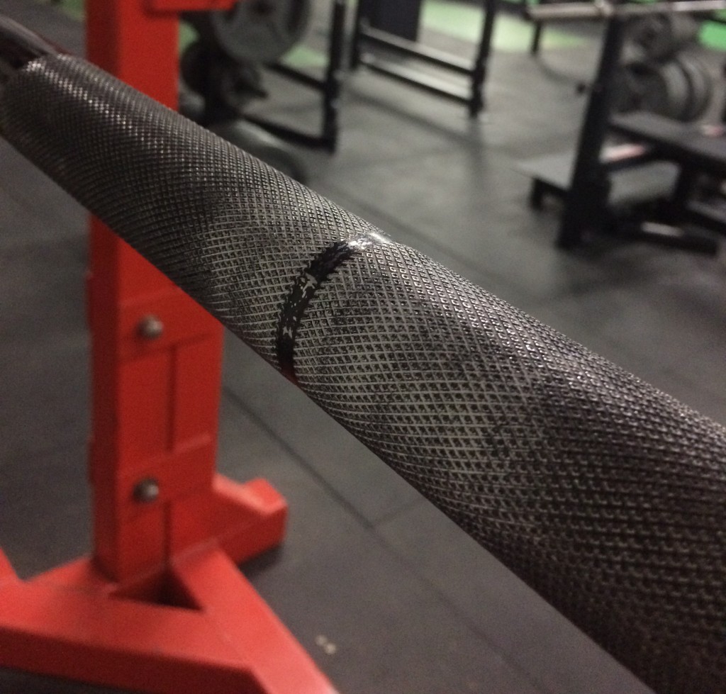 closeup of knurling on Texas Squat Bar