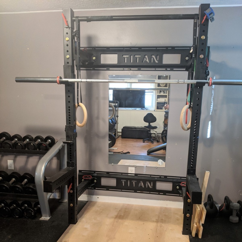 Nathan’s Folding Squat Rack Basement Gym