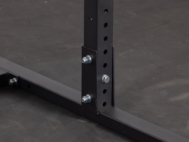 welded on gusset plates on squat rack