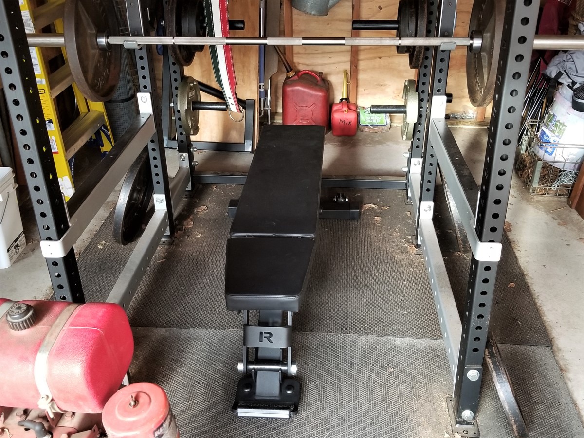 Rogue adjustable bench 2.0 in a power rack