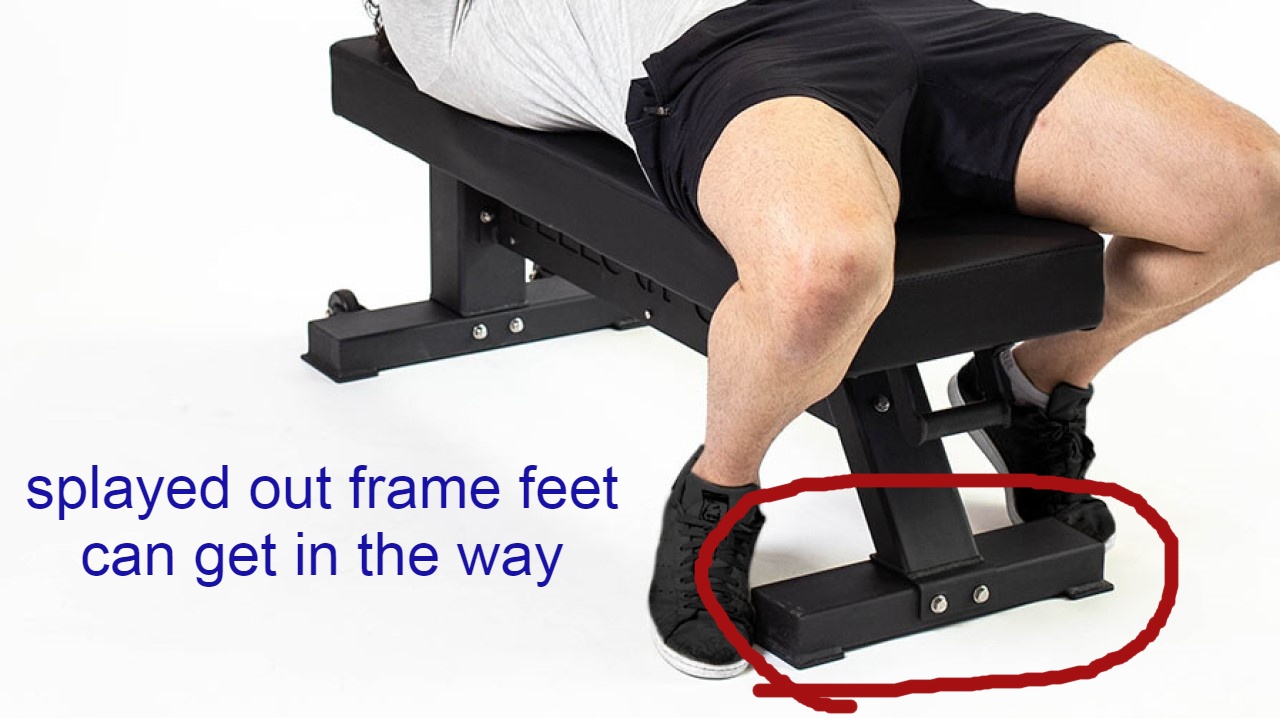 traditional flat weight bench with wide feet