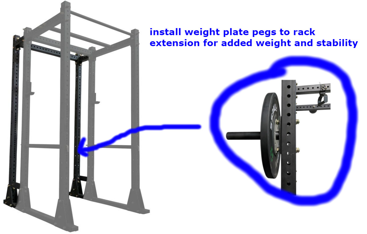 weight down power rack with weight plates