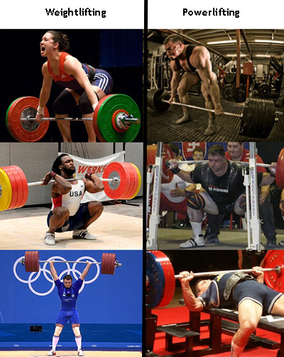 powerlifting vs weightlifting exercises